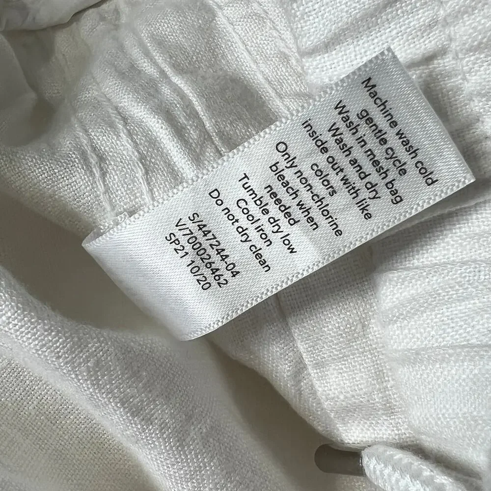 Athleta Cabo Linen Wide Leg Pants White Plus Size 24 Resort - Picture 7 of 11